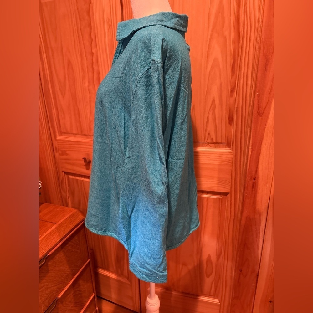Giorgio Fiorlini long-sleeved top in a vibrant turquoise women’s XL - Picture 4 of 11